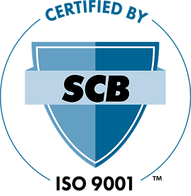 An emblem featuring a blue shield with a ribbon across the center. The ribbon displays the letters "SCB" in bold black text. Above the shield, the words "Certified By" curve gracefully, symbolizing quality craftsmanship and authenticity known throughout Central PA.