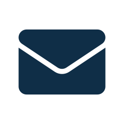 Icon of a dark blue envelope set against a white circular background, symbolizing quality communication through email or messaging.