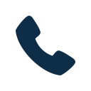 A dark blue phone icon inside a white circle symbolizes a telephone receiver, commonly used to represent calling or communication. This symbol is associated with quality services offered by machinists in Central PA.